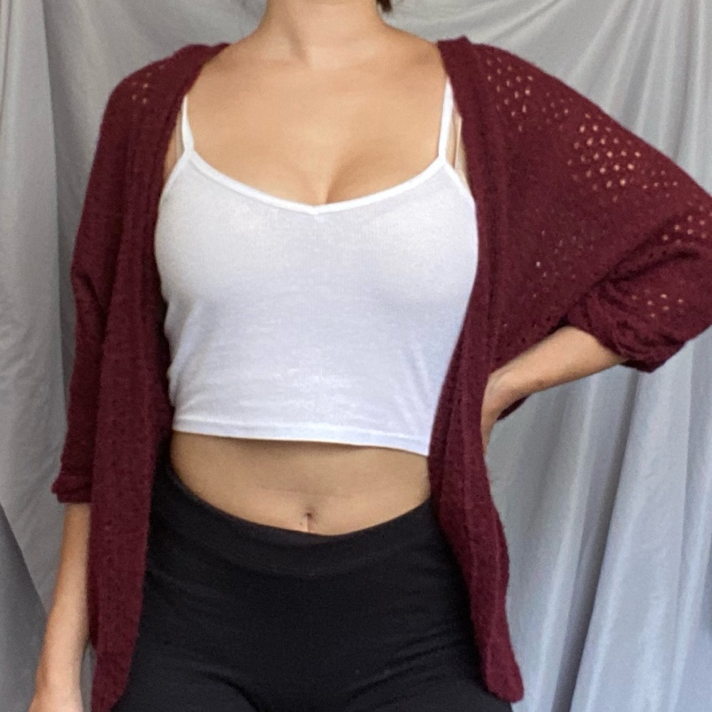 Cotton On Burgundy Knitted Cardigan. No buttons